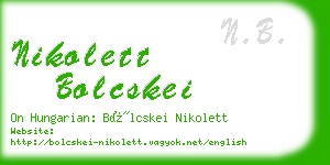 nikolett bolcskei business card